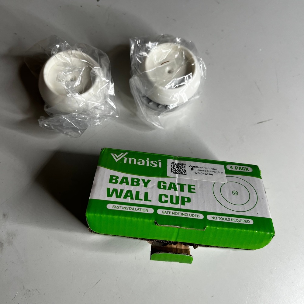 Vmaisi 4 Pack Baby Gate Wall Cup Protectors White WS-04White Pressure Mount